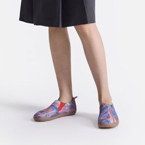UIN Women's Walking Shoes Knitted Comfort Loafers (Dazzling Mountains)